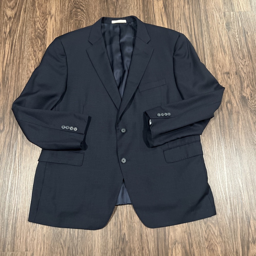 Samuelsohn Super 120's WOOL Mens Blazer 48R Navy Sport Coat Two Button Jacket
